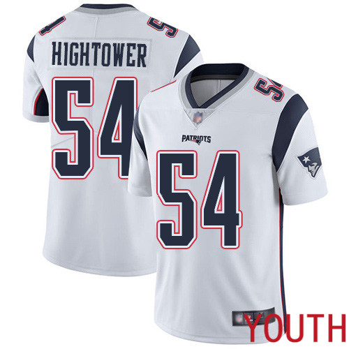 New England Patriots Football #54 Vapor Limited White Youth Dont a Hightower Road NFL Jersey->youth nfl jersey->Youth Jersey
